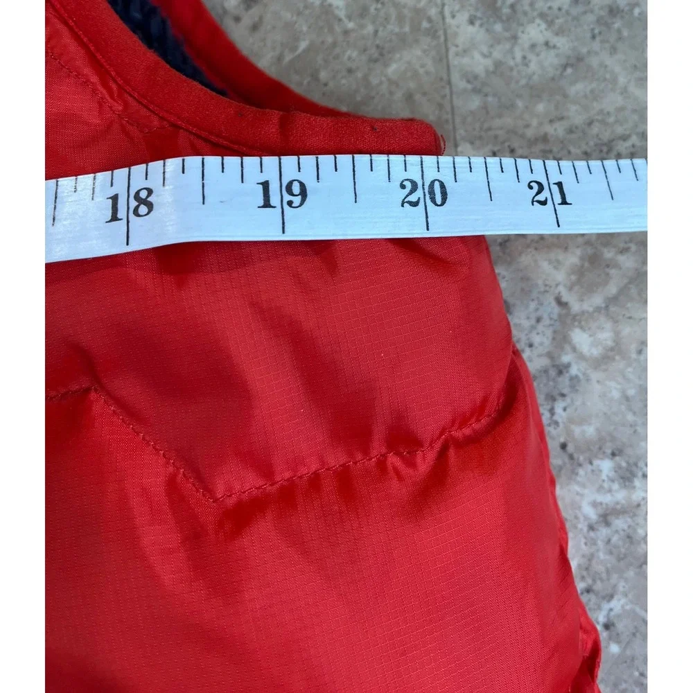 LL Bean Kids Red Puffer Vest Sherpa Lined Quilted Full Zip Size L 14-16